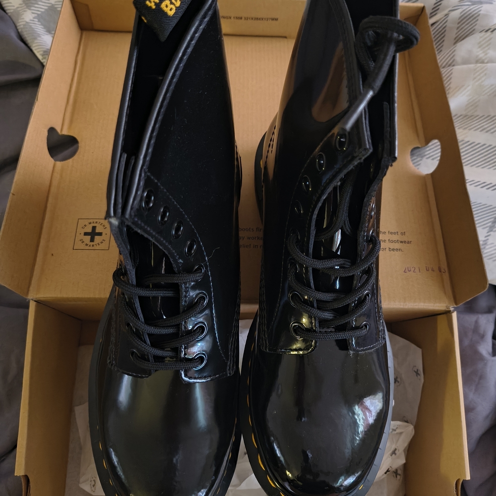 Dr. Martens Glossy Black Lace-Up Boots